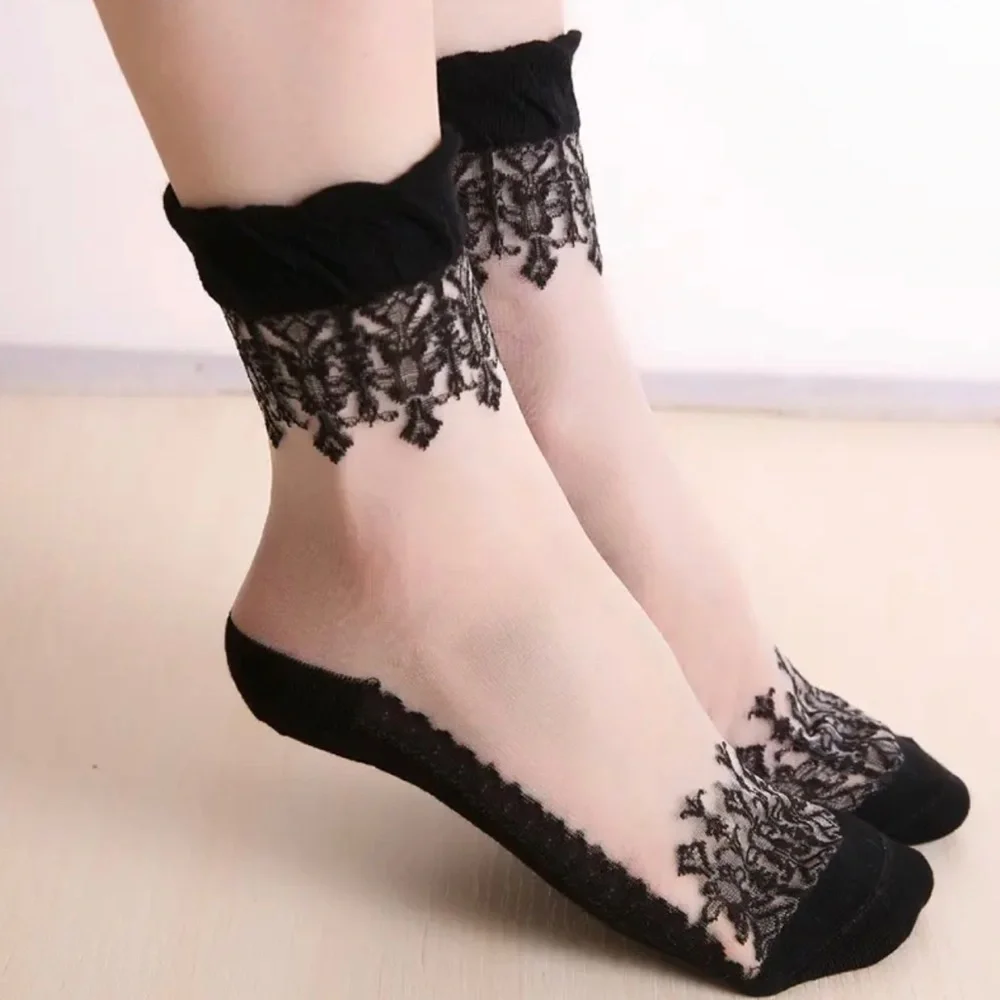 NEW! Emo Goth Punk Sheer and Lace Socks